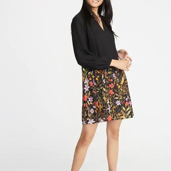 Old Navy Floral-Print Georgette Swing Dress Womens - Picture 2 of 4